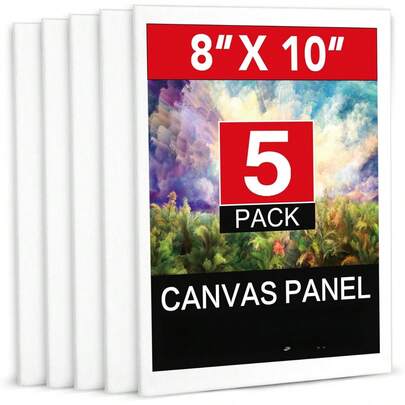 5 piezas de marcos de lienzo blanco de 8x10 pulgadas/9x12 pulgadas para pintura, adecuados para pintura al óleo, acrílico, acuarela, suministros de arte DIY, artículos esenciales para volver a la escuela