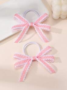 2pcs/10pcs Girls Polka Dot Ruffle Bow Hair Scrunchies Set, Suitable For Daily Decoration - 彩色 - 查看 5
