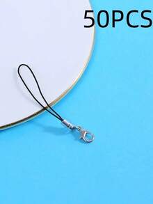 Black Thin Cord Pendant 10/50/100pcs DIY Jewelry Making Materials Silver Lobster Clasp Lanyard Cord Set Suitable For Keychains And Pendants Birthday Gift - Multicolor - View 12