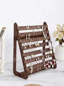 1个木质多层耳环架，大容量耳环收纳展示架，家用 - 彩色 - 查看 1