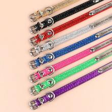 Colorful Engraved Cat Collar, PU Personalized Pet Collar, Adjustable Anti-Lost ID Tag - Navy Blue - View 4