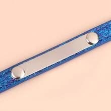 Colorful Engraved Cat Collar, PU Personalized Pet Collar, Adjustable Anti-Lost ID Tag - Navy Blue - View 7
