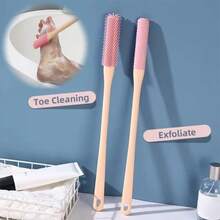 1 Set Of 2pcs Toe Cleaner, Foot Scrub Brush, Callus Remover, Foot File, Foot Scrubber, Toe Brush - Pink - 2pcs - View 1