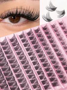 120 Pieces Of Faux Mink Cluster False Eyelashes, Comfortable D-Shaped Curl, Length 8-16mm, Mixed Natural Long Lashes, Sectioned Lash Extension, Personal Eyelash Makeup Tool, Eyelash Clusters, Single False Eyelashes, False Eyelashes, False Eyelashes - D - View 5