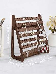 1个木质多层耳环架，大容量耳环收纳展示架，家用 - 彩色 - 查看 3