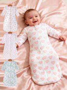 1pc/3pcs Soft & Comfortable Newborn Swaddle Blanket, Suitable For Spring/Summer, Unisex For Baby Boys & Girls, Easy To Use & Wrap, Fits 0-3 Months Infants, Great For Baby Shower Gifts, Outdoor Activities, And Newborn Essentials - Multicolor - View 3