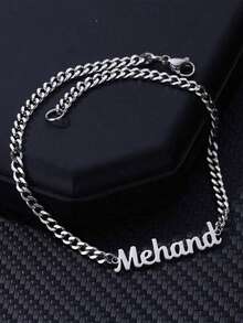 Tobillera personalizada con nombre para mujer, cadena cubana gruesa de acero inoxidable, tobillera personalizada, joyería para pies de playa - Multicolor - Ver 6