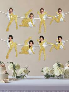 Customized Birthday Party Decorations, Personalized Male Stripper Face Mask Banner, Personalized Birthday Photo Face Mask Banner, Customized Birthday Banner For Any Age - Multicolor - View 3