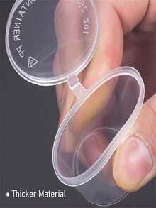 50/100个装 20毫升超值一次性酱料杯带盖，小型塑料罐，适用于酱料、汤、调味品、样品和颜料 - 無色 - 查看 5