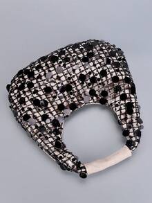 1 chiếc túi xách nữ hình trăng khuyết đính sequin thời trang, tinh tế và thanh lịch, thích hợp cho dạo chơi hàng ngày, du lịch, hẹn hò, dự tiệc, làm quà tặng ngày lễ. - màu đen - Xem 6