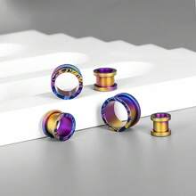 2件装男女通用复古多彩钛金属耳扩耳钉嘻哈朋克风 - 日常/派对/海滩时尚饰品 - round - 查看 2