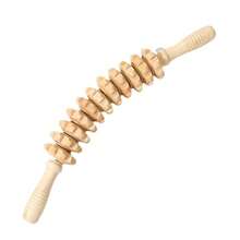 1件装弧形12轮全身按摩工具，木质肌肉放松器，米色 - 米色 - 查看 9