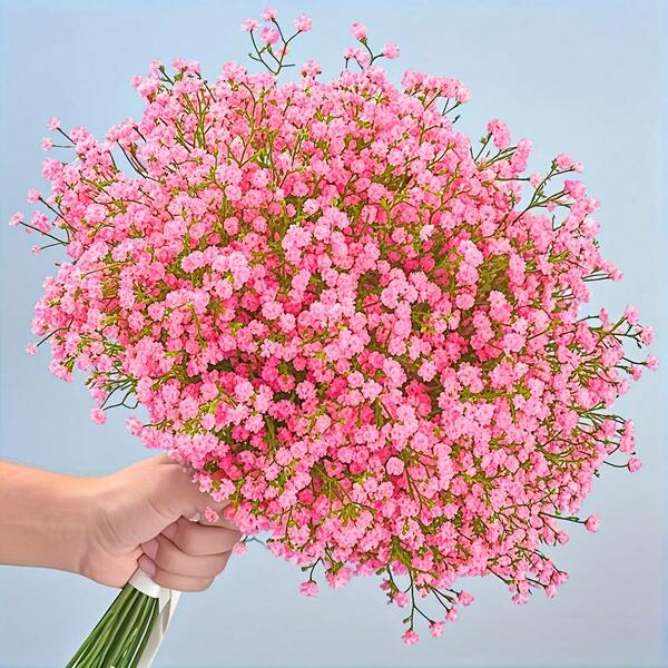 100pcs Pink Gypsophila Artificial Flowers, Outdoor Wedding Party Bridal Bridesmaid Bouquet, Floral Art Material, Fake Pink Gypsophila Flowers, Fake Baby's Breath Loose Bouquet, Suitable For Home Decor, Tabletop Decor, DIY Flower Arrangement, Wedding & Holiday Party Decoration, Home & Outdoor Garden Decor, Wedding, Party, Room Decor, Christmas Home Decor