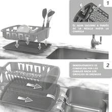 1-Tier Dish Drainer – Integrated Dish And Cutlery Organizer, Ideal For Kitchen, Durable And Easy-To-Clean Plastic, Dries Dishes Quickly And Saves Space (Oxford Gray), 41975184 - 紫丁香色 - 查看 2