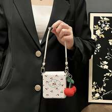 韩版可爱樱桃波点白色手机壳，兼容三星Galaxy ZFlip7 Z Flip6 ZFlip 5 Zflip6 Zflip5，防震后盖 - 白色 - 查看 4