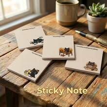 1/4 Pads Funny & Cute Relatable Black Sticky Notes, "Everything Is Fine" & "Motivation Not Found", Funny Sticky Notes, Square Paper Design, Office Stationery For Mental Health, Aesthetic School Supplies - Multicolor - View 5