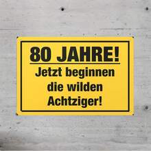 80th Birthday Celebration Metal Sign - 20.32x30.48 Cm Waterproof And Weather Resistant Tin Plaque - Versatile Party Decor For Men And Women - Durable Outdoor/Indoor 80 Years Anniversary Accessory - Pre-Drilled Easy Mounting - Multicolor - View 1