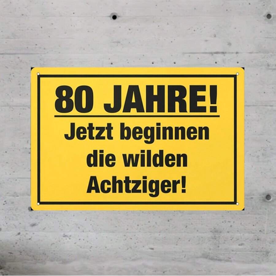 80th Birthday Celebration Metal Sign - 20.32x30.48 Cm Waterproof And Weather Resistant Tin Plaque - Versatile Party Decor For Men And Women - Durable Outdoor/Indoor 80 Years Anniversary Accessory - Pre-Drilled Easy Mounting - Multicolor - View 1