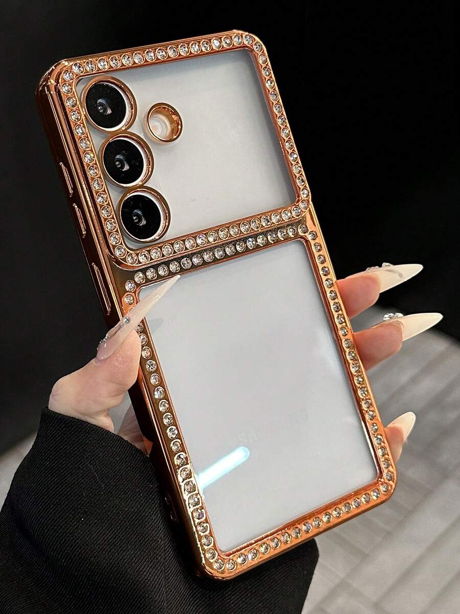 Luxury BlingBling Shiny Rhinestones Clear Transparent Phone Case Compatible With Samsung S26 Ultra S24 S25 Ultra S24 FE Camera Protective Shockproof Cover
