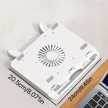 Adjustable Universal Laptop And Tablet Stand, Multi-Angle Ergonomic Lift Stand, Foldable Portable Design, Heat Dissipation And Ventilation, Lightweight White Plastic, Suitable For Office, Drawing, Typing And Desktop Use, Compatible With Most Laptops And Tablets - View 6