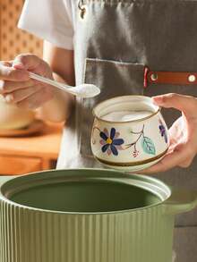 1个中式陶瓷调味罐，家用厨房调料罐套装，辣椒油锅和猪油锅 - 查看 9