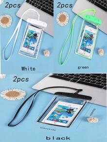 3/2/1 Pcs Waterproof Phone Case, PVC Transparent Luminous Waterproof Phone Pouch, Casual Waterproof Phone Bag, Suitable For Swimming, Rafting, Vacation, Beach, Sports, School Supplies, Indoor Swimming In Autumn/Winter, Travel Essential, Holiday Sports Bag, Suitable For Sports & Fitness, Large Capacity Travel Bag, Unisex, Suitable For Vacation, Swimming, Beach - Multicolor - View 36