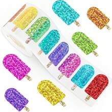 500 Stickers Laser Cartoon Popsicle Graffiti Stickers Pvc Summer Cool Gift Packaging Sealing Stickers - Multicolor - View 5