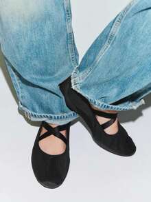 Giày nữ mùa xuân/hè mới, giày thể thao ba lê thời trang có dây chun. - màu đen - Xem 2