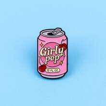 Y2K/Retro Sweetheart Steam Bottle Enamel Pins Cute Girl Brooch Pins Lapel Pin Badge On Backpack Clothing Accessories Fashion Jewelry Gifts - Pink - View 5