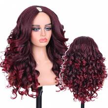 Curly Wave V Part Wig Highlights Yaki U Part Synthetic Wigs For Black Women 22 Inch Heat-Resistant Hair Replacement Wig Natural Looking For Daily Use - Multicolor - View 15