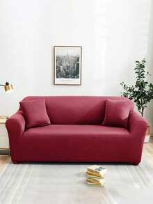 1 tấm bọc ghế sofa co giãn bằng lụa sữa màu trơn, kiểu dáng hiện đại, bảo vệ toàn diện cho mọi mùa, thân thiện với thú cưng, có thể giặt máy, phù hợp cho ghế đơn, ghế đôi, ghế ba, ghế bốn chỗ. - Màu Đỏ Sâu - Xem 5