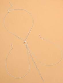 1 chiếc dây chuyền đeo quanh người trang trí tua rua và đá lấp lánh, phụ kiện thời trang gợi cảm dành cho phụ nữ dự tiệc đêm. - hình học - Xem 2