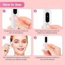Hailicare Recortador de cejas eléctrico 2 en 1 con cabezales de doble cuchilla, diseño ancho y preciso, 3 niveles, diseño plegable, regalo de belleza para festivales - Ver 2