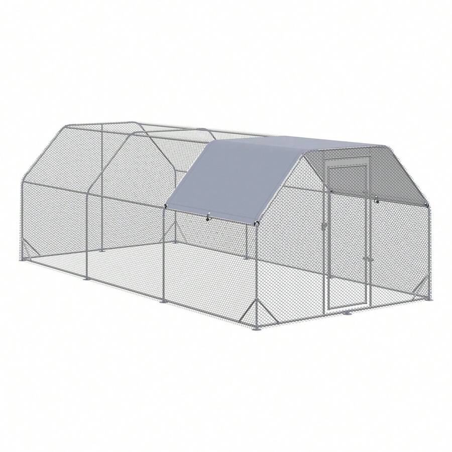CHICKENCOOP Metal Run, Large Walk-In Hen House For Outdoor Use, 9.2'x18.7'x6.4', Waterproof UV Resistant Chicken Cage For 15-18 Chickens - Như Hình 8 - Xem 1