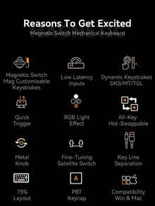 K85 电竞磁轴机械键盘，定制 PBT 键帽，82 键 RGB 背光，可调节键程 - 查看 3