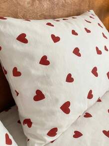 Joivida 3 件套心形印花床上用品套装，2 个枕套 + 1 个羽绒被套（不含枕芯），Rama 舒适卧室，舒适家居，卧室用品，乔迁礼物，返校使用，宿舍必需品，清爽春夏纺织品 - 彩色 - 查看 6