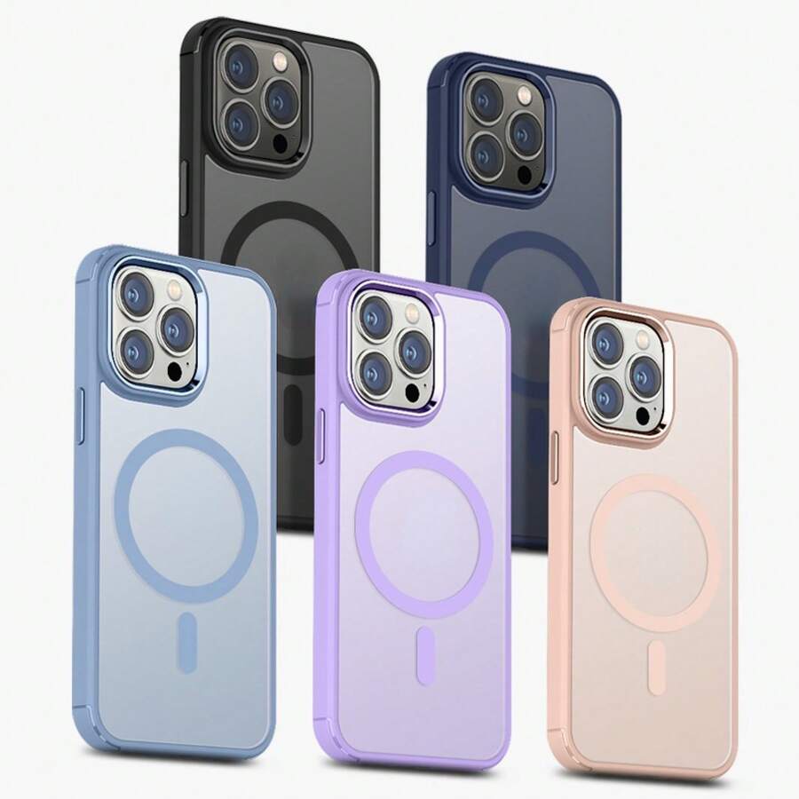 [Envío local en 24 horas] Funda protectora magnética apta para Apple 17 de 14, 13, 12 PRO Max, Cubierta mate de metal amigable con la piel para 14 PRO. - Dorado - Ver 1