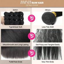 12A 100% Brazilian Virgin Hair Wavy Bundles, 16 Inch, 18 Inch, 20 Inch, 3 Pcs/Set, Unprocessed Human Hair - Natural Black - View 6