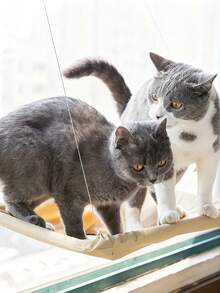 Cat Hammock, Suction Cup Hanging Cat Bed, Foldable Window Perch, Pet Supplies - one-size - View 3