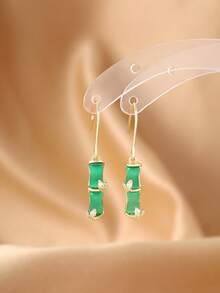 一对时尚仿珍珠锆石吊坠耳环，小众高端设计，适合宴会和派对场合。 - 白色 - 查看 3