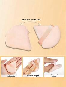 Reusable Triangular Makeup Sponge, Versatile Makeup Tool For Powder, Foundation, BB Cream, Sunscreen, Blush And More. Perfect Replacement For Brushes, Ideal For Travel And Home Use - Apricot - View 2