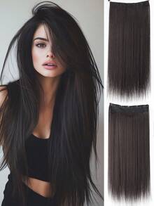 20" 24" 28"Synthetic Hair Extensions Hairpiece 5 Clips Long Straight Heat Resistant Hair Piece Natural Hairstyle For Women Daily Used - Multicolor - View 9