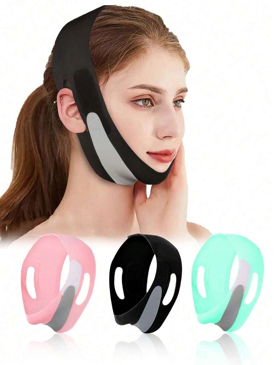 Máscara facial con vendaje, herramienta de vendaje para esculpir el rostro, vendaje facial transpirable para dar forma - Multicolor - Ver 1