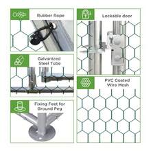 CHICKENCOOP Metal Run, Large Walk-In Hen House For Outdoor Use, 9.2'x18.7'x6.4', Waterproof UV Resistant Chicken Cage For 15-18 Chickens - Như Hình 8 - Xem 4