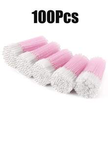 100/500pcs Disposable Mascara Wands Eyelash Brush Spoolies For Eyebrow Eye Lash Extension (Pink, White) - Multicolor - View 10