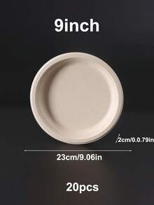 5/10/20个装 6/9英寸厚 豪华甘蔗纤维纸盘 - 可重复使用、防漏、一次性，适合庆祝活动 - 彩色 - 查看 17