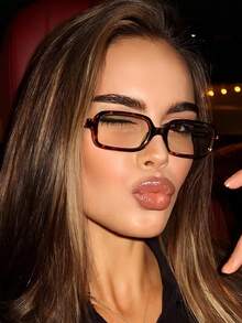 1副女士椭圆形小框个性街头风透明眼镜，夏季学习配饰 - 彩色 - 查看 5