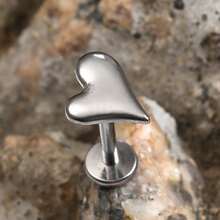 1pc ASTM F136 Titanium 16/18G Asymmetric Heart-Shaped Cartilage Tragus Labret Lip Stud Earring Helix Conch Flat Back Threadless/ Internal Thread Stud Piercing Jewelry For Women Men - Heart-shaped - View 38