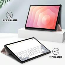 适用于三星 Galaxy Tab A11+ 2025 / A11 2025 / A9+ 2023 / A9 2023 / S10 / S9 / S8 平板电脑的保护套。采用三折设计，具备智能休眠/唤醒功能。 - 玫瑰金 - 查看 7