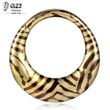 1Pc G23 Titanium Leopard Print Hinged Clicker Nose Ring Septum Piercing Jewelry Punk Gothic Helix Daith Earrings - Style-2 - View 14